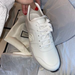 GUCCI sneakers - Microsoft - Bianco - white leather - gg logo - brand new